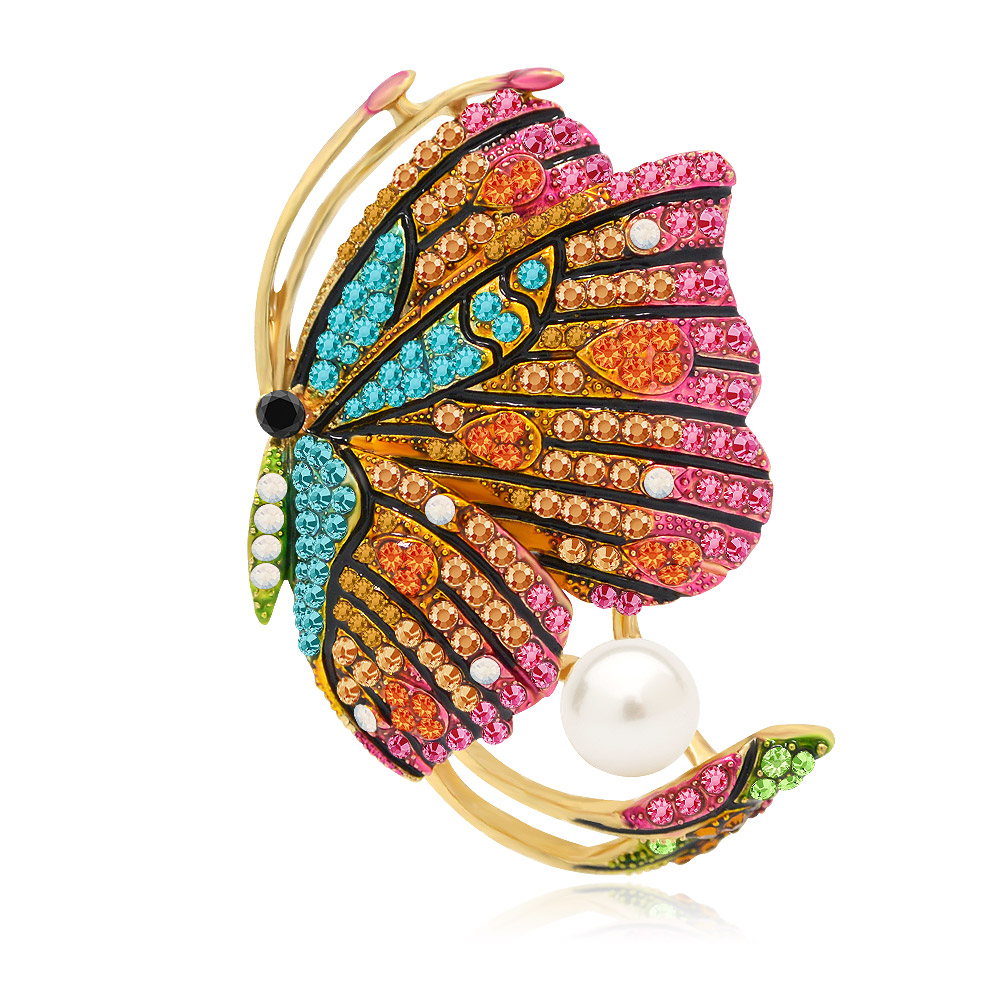 Wholesale Colorful Crystal Rhinestone Butterfly Brooch Pin